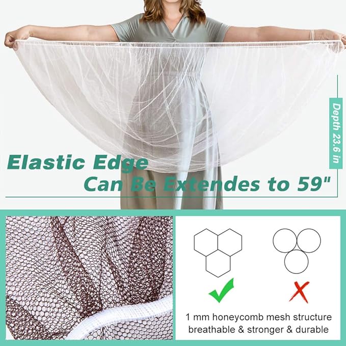 Durable Baby Mosquito Net (2 Pack) - Perfect Bug Net for Strollers, Bassinets, Cradles, Playards, Pack N Plays and Portable Mini Crib (Coffee)