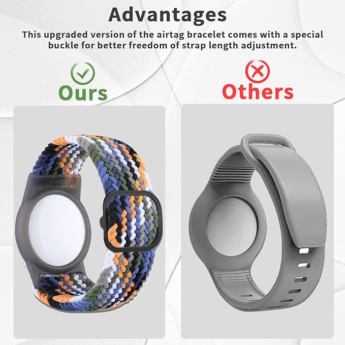 Kids Bracelet Compatible with AirTag, GPS Kid Tracker Holder Braided Wristband for Apple Air Tag, 2022 Upgraded Nylon Adjustable Anti Lost Airtag Watch Band for Kids Children Elders (Navy Blue)