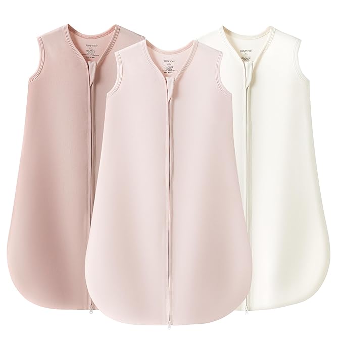 JELLYMONI Baby Sleep Sack 18-24 Months 100% Cotton Wearable Blanket, 0.5 TOG Soft Lightweight Toddler Sleeping Sack 3 Pack 2-Way Zipper Newborn Sleep Sacks