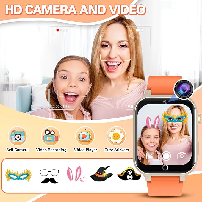 Kids Smart Watch Girls Gift for Girls Aged 6-12, HD TouchScreen Kids Watch with 26 Games Video Camera Music Pedometer Audiostory Learn Card Educational Toys Birthday Gifts for Girls Ages 5 6 7 8 9