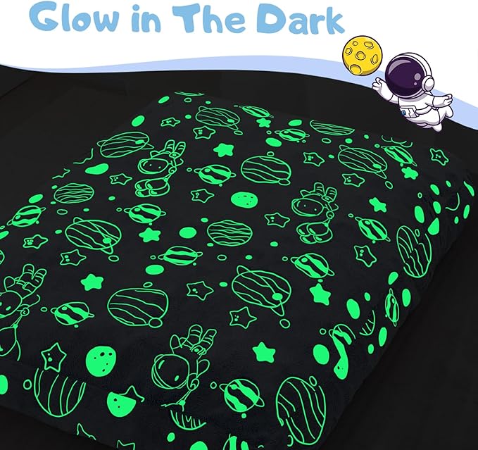 COMAX Kids Bean Bag Chair Turn into Beanbag Bed, Unicorn Toddler Bean Chair for Girl Boy Sleeping, Lazy Children Sofa Couch with Filler, Convertible Child Floor Mattress, Glowing Space