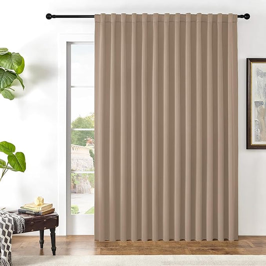 Joydeco Custom Blackout Curtains for Bedroom, 1 Panel Room Darkening Curtains & Drapes for Living Room Window Rod Pocket Back Tab (Custom Size,Khaki)
