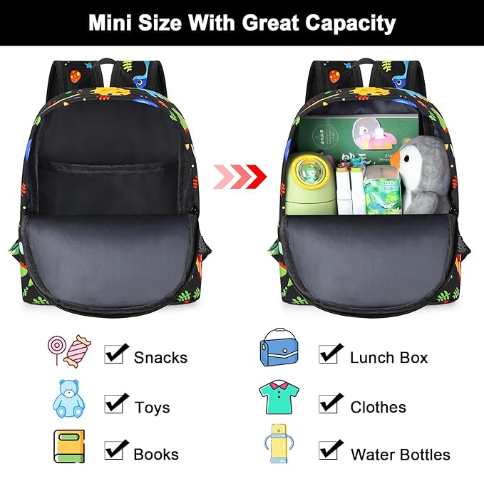 Accmor Toddler Backpack Leash, Cute Kids Backpack with Anti Lost Wrist Link, Mini Child Backpack Leash Baby Walking Harness for Travel, Small Dinosaur Backpack Tether for Boys Ages 1-3