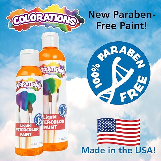 Colorations PLWS Liquid Watercolor Paint, 8 fl oz, Set of 8, Non-Toxic, Painting, Kids, Craft, Hobby, Fun, Water Color, Posters, Cool effects, Versatile, Gift