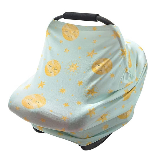 Stretchy Baby Car Seat Covers for Newborns, Infant Car Canopy Extra Soft and Stretchy Nursing Covers for Moms (Shinning Night)