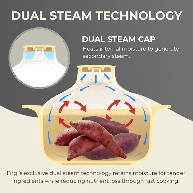 48oz Platinum Silicone 3 Compartmented Microwave Steamer Pot with Handle & Lid - Korean 100% Food-Grade Steamer Bowl, Heat-Resistant Cooker with Steam Holes, Easy Clean, Dishwasher Safe, Yellow