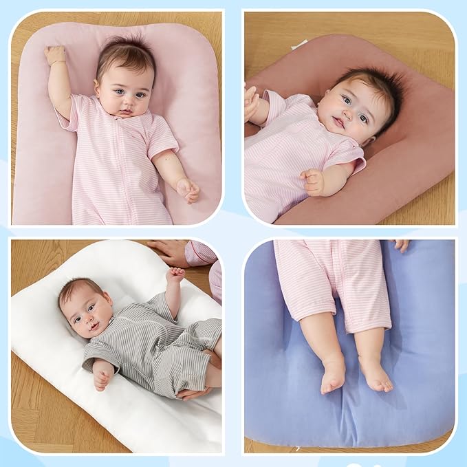 Baby Lounger for Newborn, Bionic Design Baby Lounger, Soft Organic Cotton Breathable Lounger for Infants 0-18 Months (Brown)