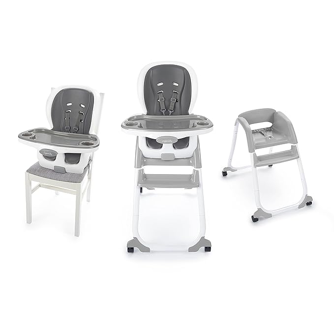 Ingenuity SmartClean Trio Elite 3-in-1 Convertible Baby High Chair, Toddler Chair, and Dining Booster Seat, For Ages 6 Months and Up, Unisex - Slate
