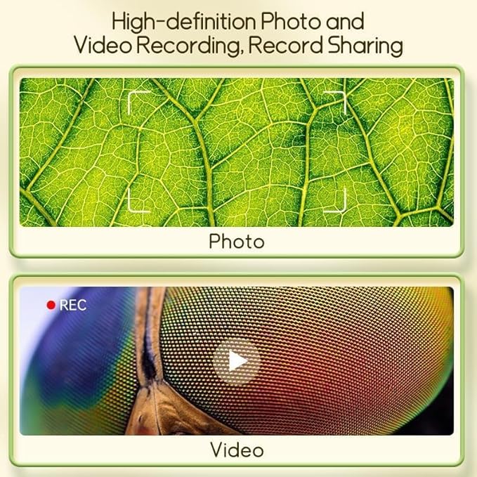 Kids Microscope - Ashfly 1000X Portable Microscope for Kids, Photo & Video Miniscope Pocket Microscope Gifts, 2'' Digital Screen | Ideal Toys for Boys Girls Age 3-12