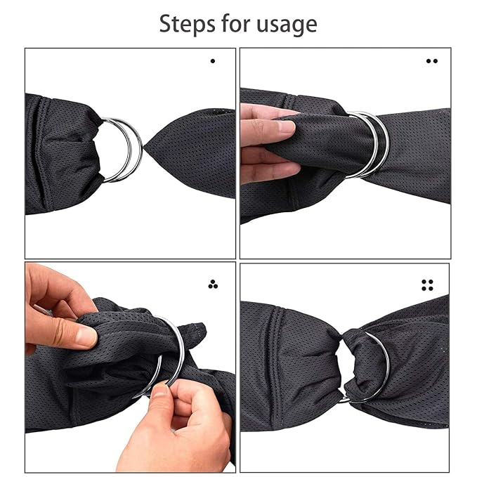 CUBY Water Baby Sling Carrier Lightweight Breathable Mesh Baby Wraps Carrier Adjustable Ring Sling Quick-Drying Baby Carriers Sling for Newborn Toddler Summer Swimming Pool Beach(Dark Gray)