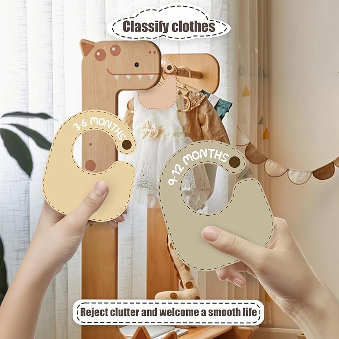 Baby Closet Dividers (Set of 8), Baby Hanger Dividers for Infant to Toddler, Nursery Organization for Clothes, Girl & Boy Closet Organizers