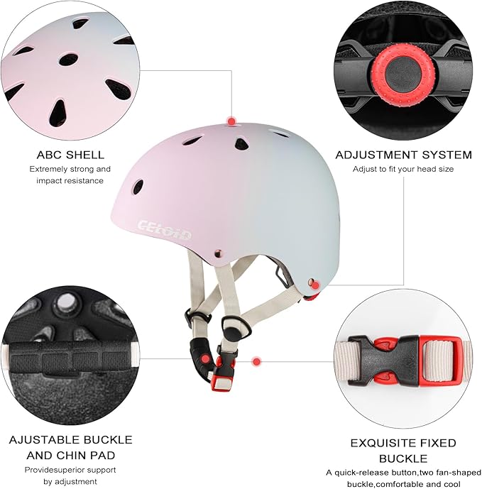 Kids Bike Helmet,Toddler Skateboard Helmets for Ages 2-3-5-8-14 Years Boys Girls，Adjustable Multi-Sport Bicycle Skateboarding Football Roller Skating Scooter Rollerblade Balance Bike Helmet