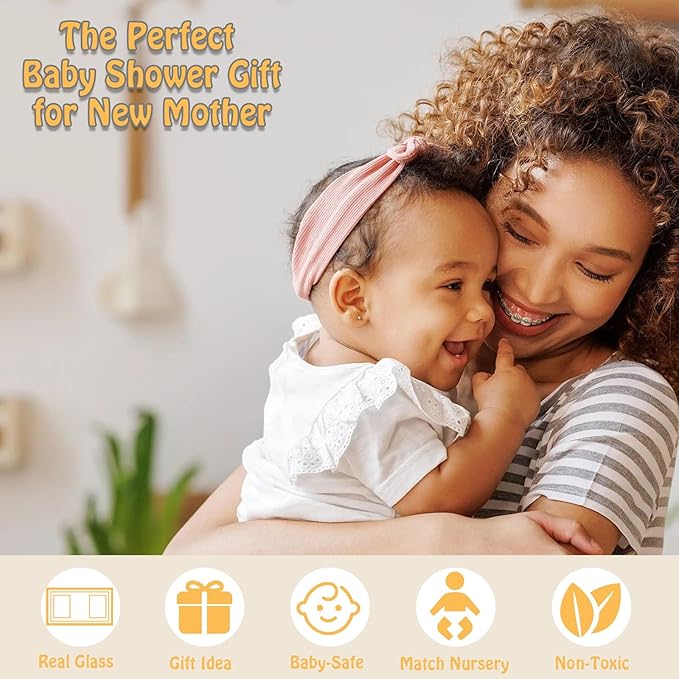 Baby Hand and Footprint Kit Keepsake Nursery Decor Picture Frame for New Mom Baby Boys Girls Shower Gifts Personalized Inkless & Clay Handprint Newborn Essentials Must Haves (Black)