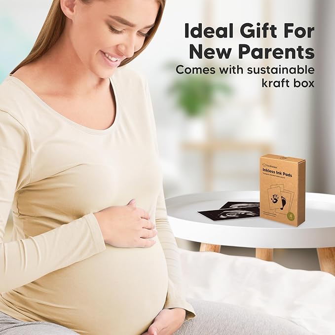 4-Pack Inkless Baby Hand and Footprint Kit - Mess Free Ink Pad for Newborn Keepsake, Dog Nose & Paw Print Kit, Clean Touch Ink Pad for Baby Hand & Footprints, Ideal New Mom Gifts (Autumn)