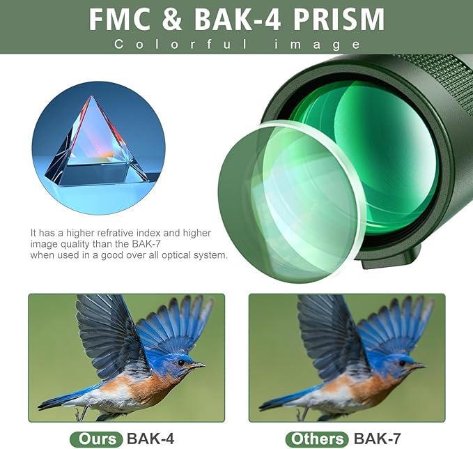 40X60 Monocular Telescope with Smartphone Holder& Tripod, High Power Nitrogen-Filled Monocular for Adults with BAK4 Prism & FMC Lens, HD Monocular Scope for Birdwatching Hiking Concert Travelling