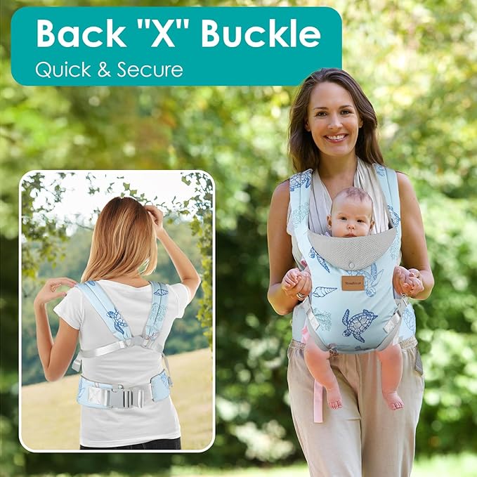 Baby Carrier Newborn to Toddler, Ergonomic Adjustable Toddler Carriers for 7-66 Lbs, Cozy Lightweight Infant Carrier with Neck Support, Baby Holder Carrier with Lumbar Support for Mom Dad
