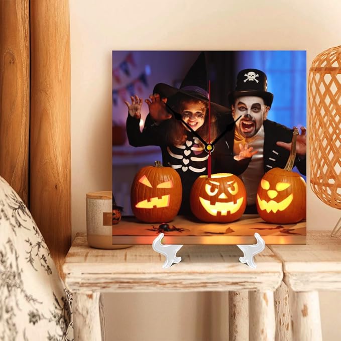 Custom Clocks for Walls Personalized Picture Hanging Time Clocks Silent Non Ticking Round Decoration for Kitchen Wedding Friend Family Lover