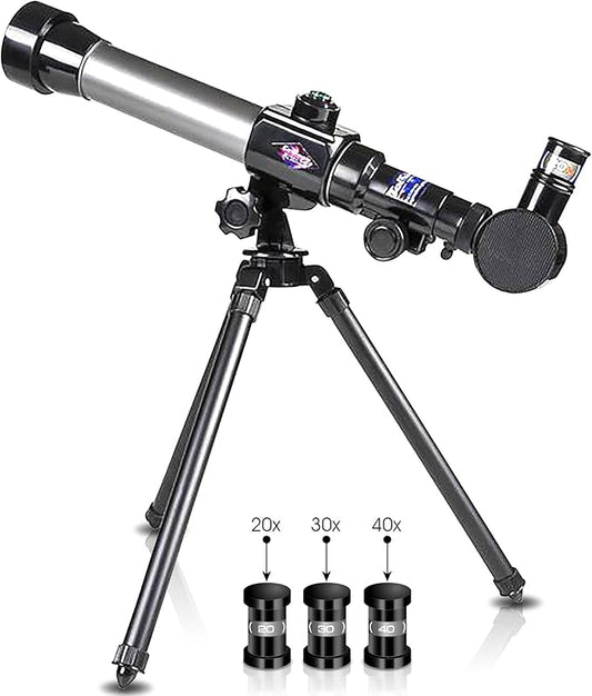 ArtCreativity Telescope for Starters - Includes Tripod Stand and 20x, 30x, 40x Eyepieces - Expensive Birthday Gifts for Kids Ages 3+