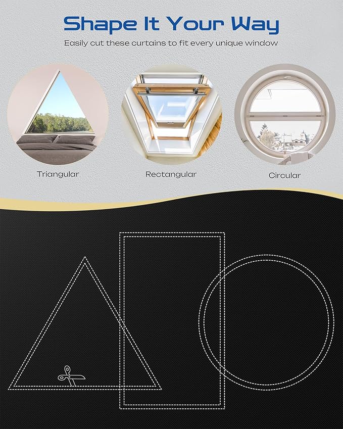 26" W x 48" L 100% Portable Blackout Curtains, Total Darkness No-Drill Black Out Window Cover,Temporary Blackout Shades with Hook & Loop Tape, for Bedroom, Nursery, Dorm, Travel (Black)