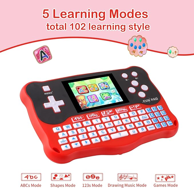Kids Tablet/Baby Learning Pad with 102 Activities/Toddler Tablet with ABC/Words/Music/Math Interactive Educational Electronic Toys Gifts Handheld Game for Preschool Boys Girls Ages 3-12