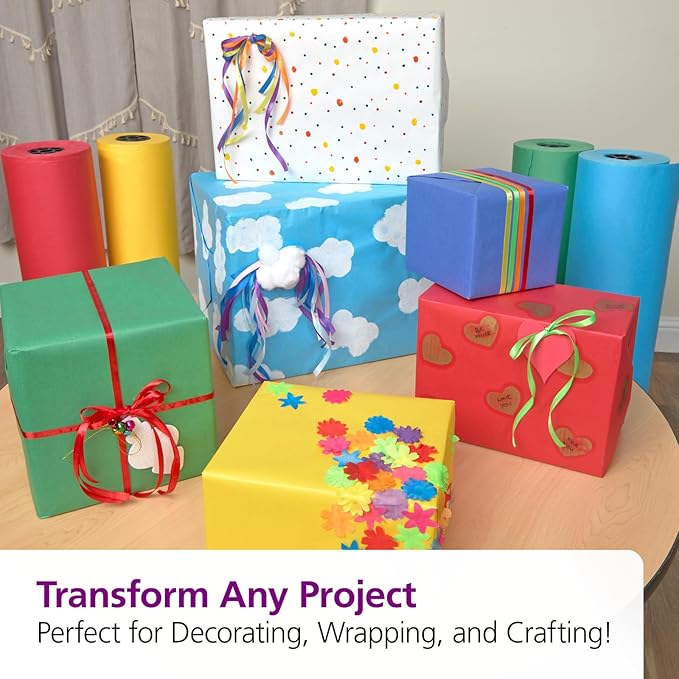 Colorations Arts and Crafts Paper Roll - 36" x 1000', Dark Blue , Dual Surface, Markers, Finger Paints, Painting, Watercolors, Acrylic Paints, Wall Art, Bulletin Board Paper, Kids Crafts