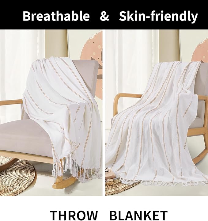 Genovega Blue Throw Blanket Bedroom Decoration Living Room Accessories Sofa Couch Cover Chair Apartment Essential House Goods Navy Stripe Shark Lake House Kids Teen Boy Baby Nursery Decoration