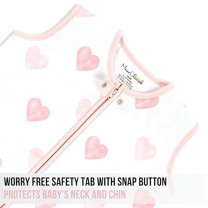 Baby Sleep Sack 1.0 TOG, Organic Cotton Baby Wearable Blanket with Two-Way Zipper, Swaddle Transition Baby Sleeping Bag, All-Season Sleep Sack for Newborn Infant Toddler Boy Girl