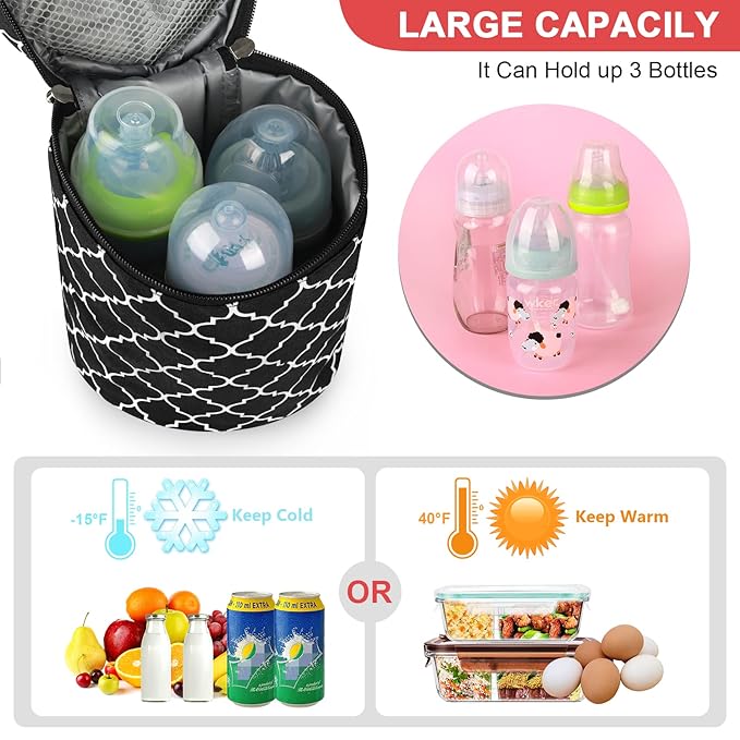 Accmor Breastmilk Cooler Bag, Insulated Baby Bottle Cooler Tote Bags for Nursing Mom Daycare