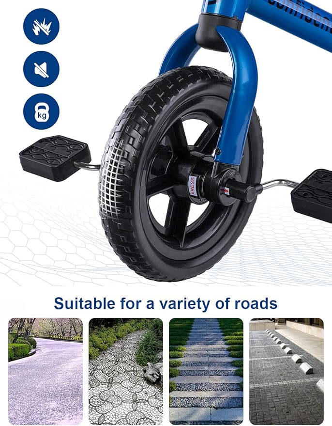 Ancaixin 3 in 1 Toddler Tricycles for 2-5 Years Old Boys and Girls with Detachable Pedal and Bell, Foldable Baby Balance Bike Riding Toys for 2+ Kids, Child Birthday Christmas New Year Gift Blue