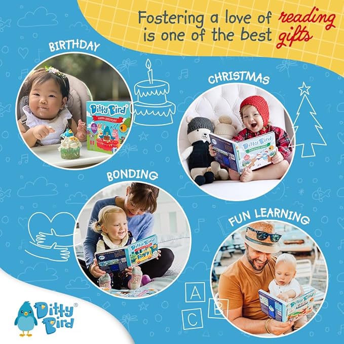 Ditty Bird Dinosaur Book for Toddlers | Realistic Dino Sound Book | Interactive T-Rex Board Books for Toddlers 1-3 | Sensory, Musical Books for Dino Lovers | Sturdy Nursery Rhyme Toys for Baby