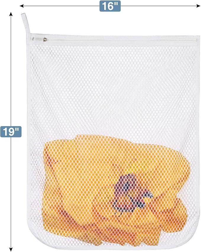 3 pcs Durable Honeycomb Mesh Laundry Bags for Delicates 16" x 19" (3 Large)