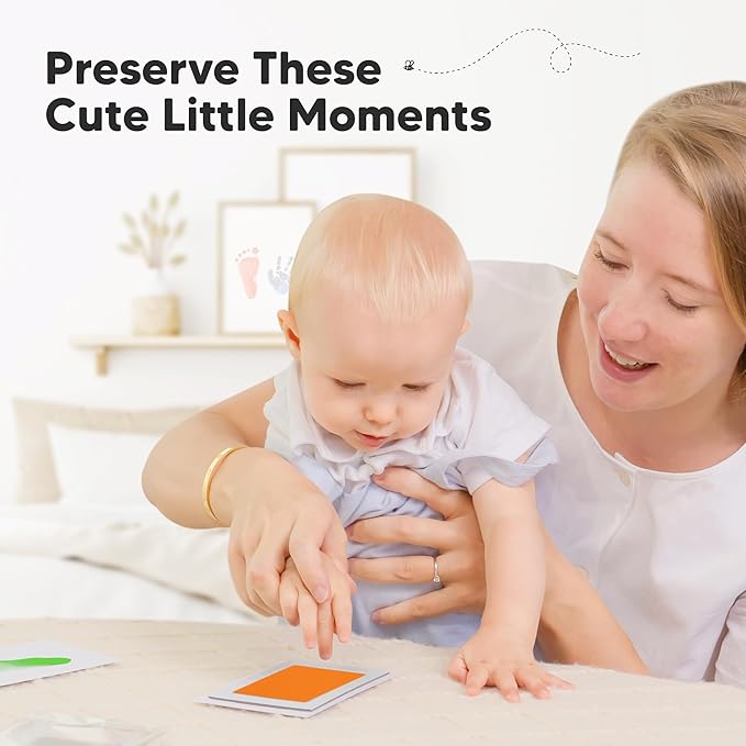 4-Pack Inkless Baby Hand and Footprint Kit - Mess Free Ink Pad for Newborn Keepsake, Dog Nose & Paw Print Kit, Clean Touch Ink Pad for Baby Hand & Footprints, Ideal New Mom Gifts (Fiesta, L)