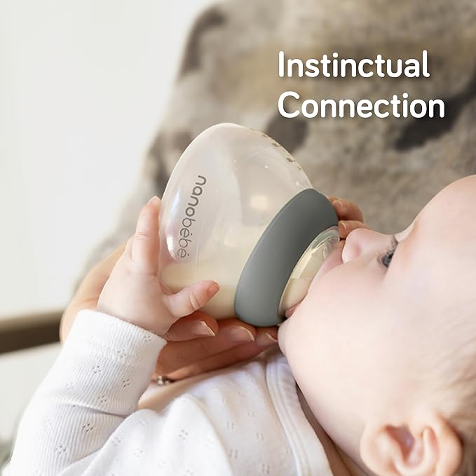 Nanobebe Breastmilk Bottle, Breastfeeding Newborn Breast Like, Anti Colic, Perfect Latch, Preserves Breast Milk nutrients, Twin-Pack Sage