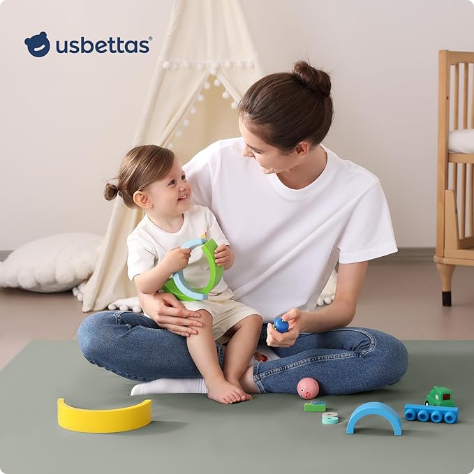 Baby Play Mat for Floor,1.3'' Thick Memory Foam Play Mat,Soft PU Leather Muscle Mat Rug,Cushioned & Waterproof Playpen Mats,Non Slip Crawling Padded Tummy Time Mat for Toddlers,Infants,Kids