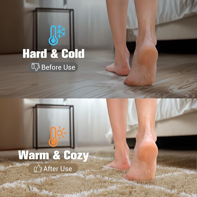 Fluffy Rug for Bedroom, Stripe Checkered Rug Anti-Skid High Pile for Living Room Bedroom Kids Room Nursery, Dorm Home Decor