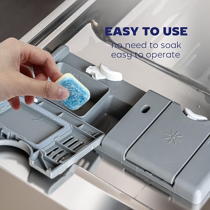 Dishwasher Cleaner and Deodorizer Tablet - Helps Remove Limescale, Mineral Buildup and Odor - Formulated to Clean Inside all Machines - 12 Cleaner Tablets…