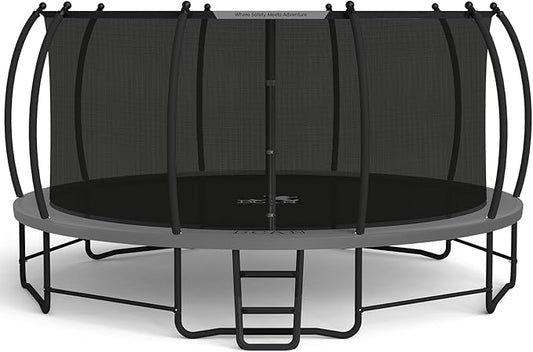 BCAN 8FT 10FT 12FT 14FT 15FT 16FT Recreational Trampoline with Enclosure for Kids Adults, ASTM Approved, Outdoor Trampolines with Ladder for Kids