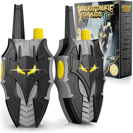 Bat Walkie Talkies for Kids with Flashing Eye Lights, Stealth Spaceship & Winged Dart Design, 2 Pack 2 Way Radio 3-12 Year Old Boy Toys, Outdoor Hiking Toys for Kid 3-5 4-6 6-8 8-10 Boys Birthday Gift