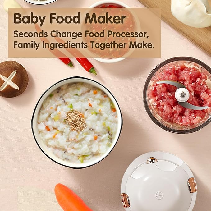 Baby Food Maker - Processor & Blender for Fresh Meals, Fruits, Veggies, Meat & Puree (White)