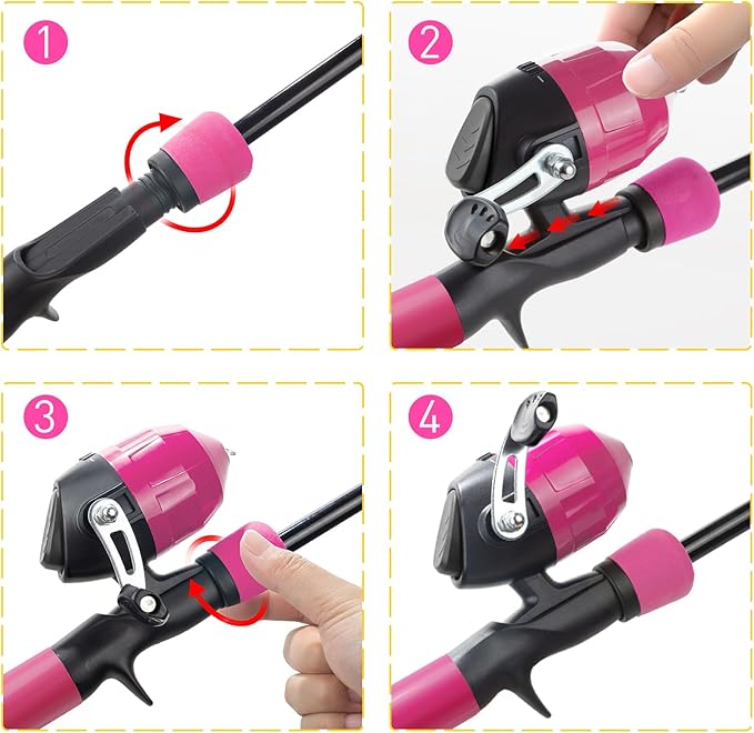 Kids Fishing Pole Kit, 59'' Telescopic Rod and Reel Beginner Combo with Spincast Reel,Tackle Box, Carrier Bag,Fishing Gear for Boys,Girls, Toddler,Youth