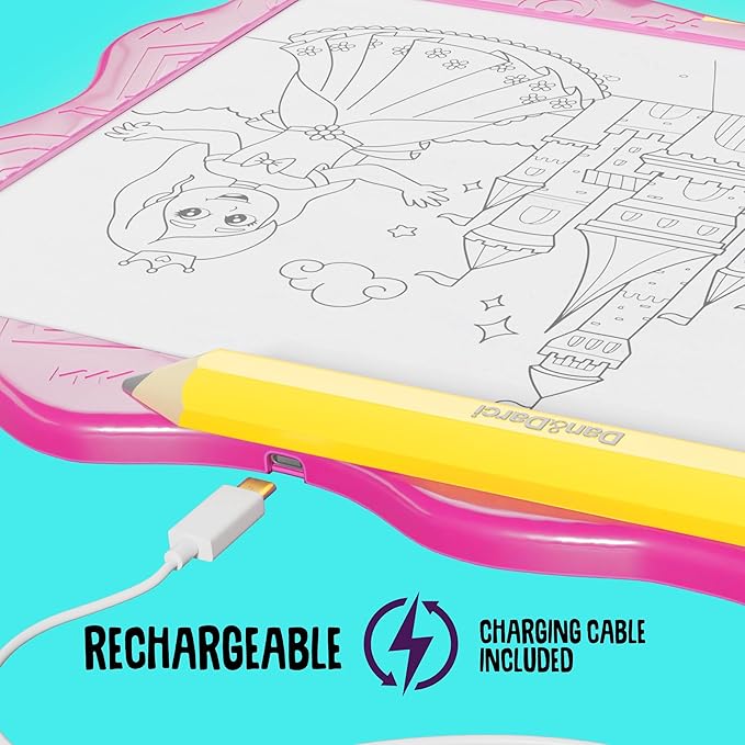 Dan&Darci Light Up Tracing Pad for Kids - Arts & Crafts Writing Drawing Tracer Board, Craft Kit for Girls & Boys Ages 6-12 - Birthday Toys Gifts Ideas for Girl or Boy 6+ Year Old Gift Toy - 6 7 8 9 10