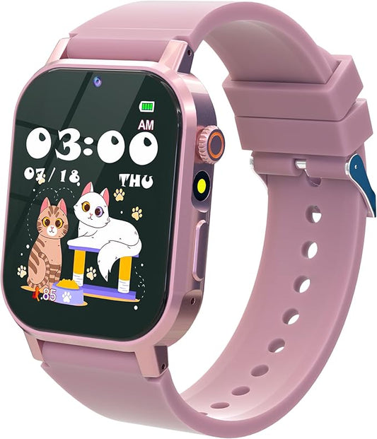 Kids Smart Watch for Girls Age 5-12, 32 Games HD Touch Screen Girls Watch with Camera Video Music Player Pedometer Flashlight 12/24 hr Gifts for 6 7 8 9 10 Year Old Girl Birthday Gift