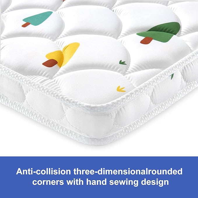 Baby Bassinet Mattress 47 x 23.6 inches- Firm Support and Comfort Premium Foam,Noiseless and Odorless,Hypoallergenic Small Crib Mattress, Fits Moses Basket, Dual Sided with Soft Breathable Fabric