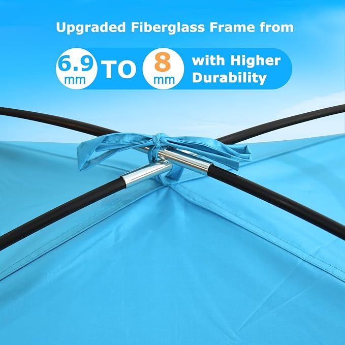 COMMOUDS Beach Tent Sun Shade for 3/4-5/6-7/8-10 Person, UPF 50+ Beach Sun Shelter Canopy Tent, Lightweight, Easy Set Up and Carry