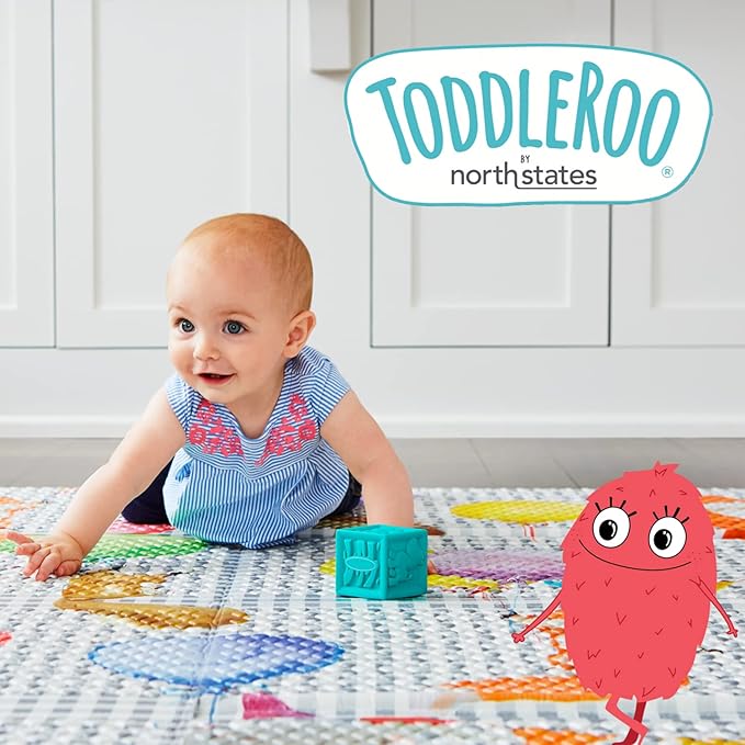 Toddleroo by North States Superyard Colorplay Ultimate 2 Panel Extension, Made in USA: Increases play space up to 34.4 sq. ft. (Adds 64", Multicolor)