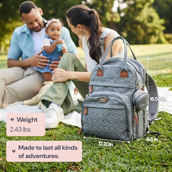 BabbleRoo Diaper Bag Backpack - Baby Essentials Travel Tote - Multi Function Water Resistant Diaper Bag, Travel Essentials Baby Bag with Changing Pad, Stroller Straps & Pacifier Case - Unisex, Cosmic