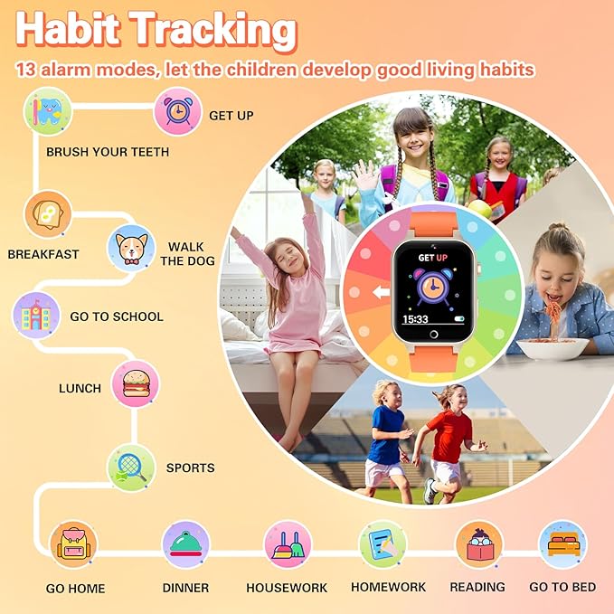 Kids Smart Watch Girls Gift for Girls Aged 6-12, HD TouchScreen Kids Watch with 26 Games Video Camera Music Pedometer Audiostory Learn Card Educational Toys Birthday Gifts for Girls Ages 5 6 7 8 9