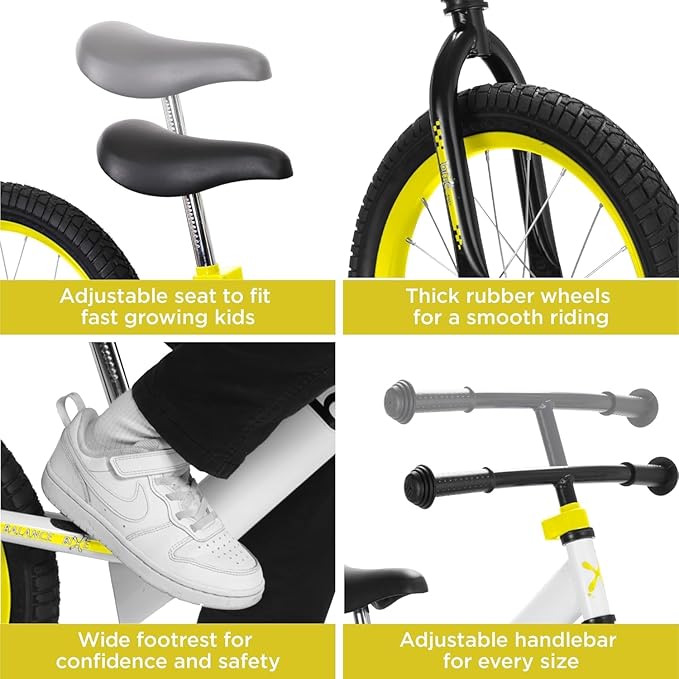 Balance Bike: for Big Kids Aged 4, 5, 6, 7, 8 and 9 Years Old - No Pedal Sport Training Bicycle | 16inch Wheel