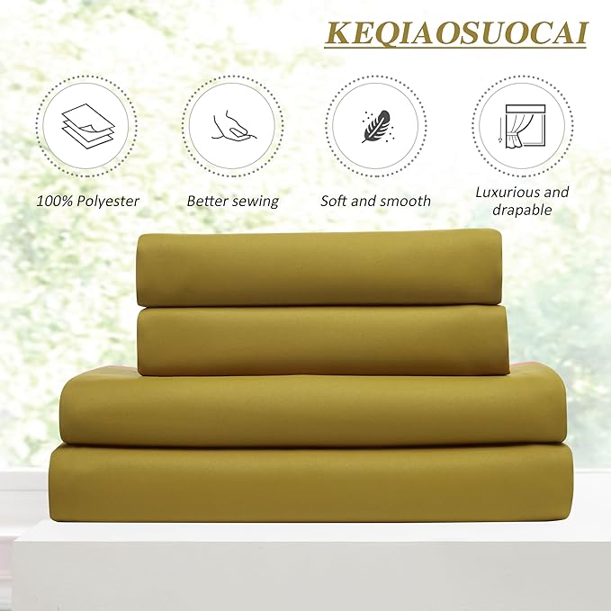 KEQIAOSUOCAI Yellow Pinch Pleated Curtains 92 Inch Length 2 Panels Set Noise Cancelling Window Drapes for Nursery Bedroom Living Room 40x92