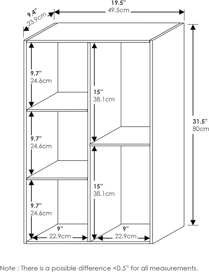 Furinno Luder 5-Cube Reversible Open Shelf, French Oak